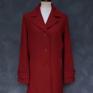 Vintage Forecaster Of Boston Burgundy Red Wool Blend Winter Coat Size 14